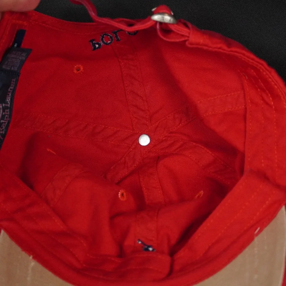 Vintage Polo Ralph Lauren Baseball Cap Mens Red Pony Logo Adjustable Hat